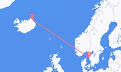 Vluchten van Thorshofn, IJsland naar Göteborg, Zweden