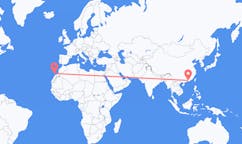 Flyreiser fra Huizhou, Kina til Lanzarote, Spania