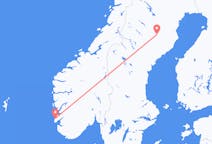Fly fra Lycksele til Haugesund