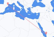 Flights from Jizan, Saudi Arabia to Perpignan, France