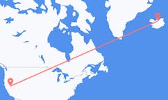 航班从美国里诺市到阿克雷里市，冰岛塞尔