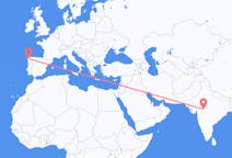 Flyrejser fra Indore, Indien til Santiago de Compostela, Spanien