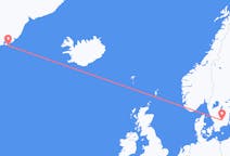 出发地 格陵兰出发地 库鲁苏克目的地 瑞典韦克舍的航班