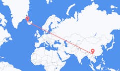 Flights from the city of Kunming, China to the city of Ísafjörður, Iceland