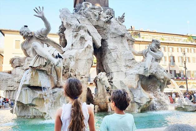 Tour de Fuentes y Plazas de Roma para Niños con Panteón Trevi Navona y Gelato