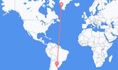 Loty z Buenos Aires (Kostaryka) w Argentynie do Paamiut na Grenlandii