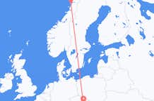Vluchten van Sandnessjøen, Noorwegen naar Brno, Tsjechië