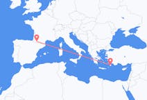 Flights from Lourdes, France to Rhodes, Greece