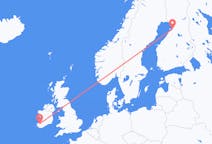 Vols de Comté de Kerry, Irlande à Oulu, Finlande