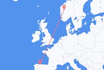 Vols depuis la ville d'Asturies vers la ville de Sogndal