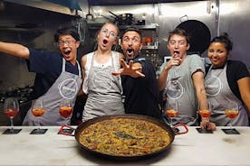 Aula de culinária tradicional autêntica de paella valenciana
