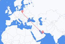 Flyrejser fra Abu Dhabi, De Forenede Arabiske Emirater til Łódź, Polen
