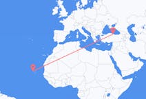 Flyg från São Vicente, Kap Verde till Samsun, Turkiet