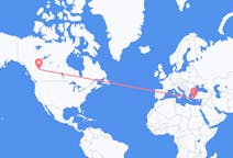 Flyreiser fra Dawson Creek, Canada til Dalaman, Tyrkia