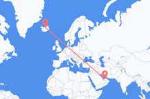 Loty z Abu Zabi, Zjednoczone Emiraty Arabskie do Akureyri, Islandia