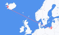 Fly fra byen Reykjavik til byen Szymany, Szczytno County