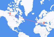 Flights from Yellowknife, Canada to Mytilene, Greece