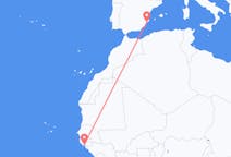 Vluchten van Bissau, Guinee-Bissau naar Alicante, Spanje