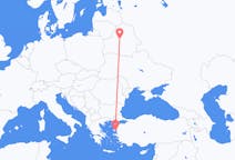 Flug frá Mytilene, Grikklandi til Minsk, Hvíta-Rússlandi