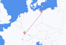 Flyg från Szczecin, Polen till Basel, Schweiz
