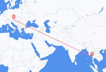 Flyrejser fra Dawei Township, Myanmar (Burma) til Graz, Østrig