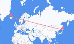航班从日本钏路市市到阿克雷里市，冰岛塞尔