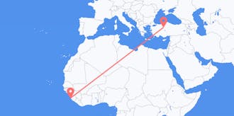 Flyreiser fra Sierra Leone til Tyrkia