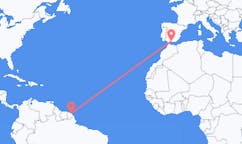 Flyreiser fra Cayenne, Frankrike til Malaga, Spania