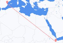 Flyrejser fra jijiga, Etiopien til Valencia, Spanien