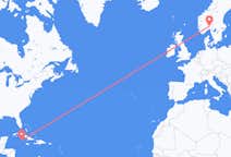 ケイマン諸島のリトルケイマン島からから、ノルウェーのオスロまでのフライト