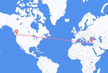 出发地 加拿大出发地 溫哥華目的地 土耳其加济帕萨的航班
