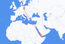 Vluchten van Balbala, Djibouti naar Praag, Tsjechië
