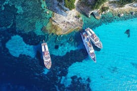 Heldags bådtur i Paxos Antipaxos blå huler fra Korfu