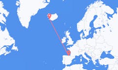 Flyg från staden Bilbao, Spanien till staden Reykjavik, Island