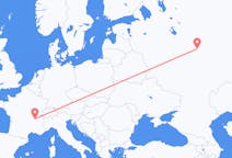 Fly fra Nizjnij Novgorod til Lyon
