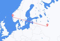 Voli from Mosca, Russia to Bergen, Norvegia