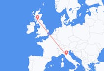 Flyg från Florens, Italien till Glasgow, Skottland