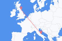 Flyreiser fra Pescara, Italia til Newcastle upon Tyne, England