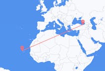 Vluchten van São Vicente, Kaapverdië naar Trabzon, Turkije