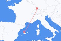 Flights from Palma de Mallorca in Spain to Zürich in Switzerland