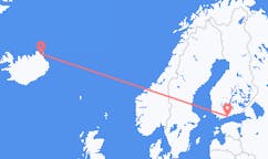 Loty z Thorshofn, Islandia z Helsinki, Finlandia