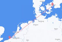 Vluchten van Kopenhagen, Denemarken naar Ostend, Norfolk, België