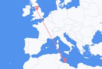 出发地 利比亚出发地 的黎波里前往英格兰的曼徹斯特的航班