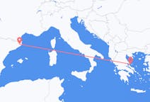 スペインのから ジローナ、ギリシャのへ スキアトス島フライト