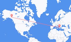 Flyreiser fra Whitehorse, Canada til Ioánnina, Hellas
