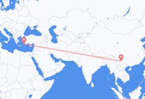 Flyrejser fra Kunming, Kina til Rhodes, Grækenland