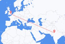 Flyreiser fra Kishangarh, India til London, England