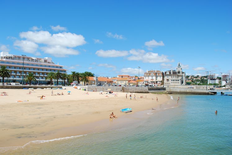 Photo of the famous and amazing beach in Cascais city, Portugal.