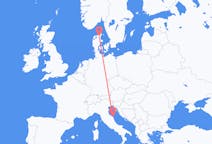 Flyrejser fra Aalborg, Danmark til Ancona, Italien