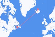 カナダのシドニーから、アイスランドのアークレイリまでのフライト